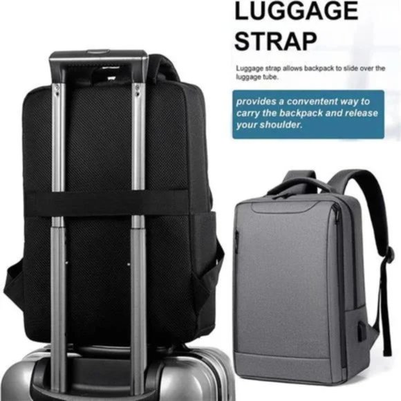 NEW LAPTOP Backpack, Business Backpack 15.6 inch Light Grey - Picture 4 of 7